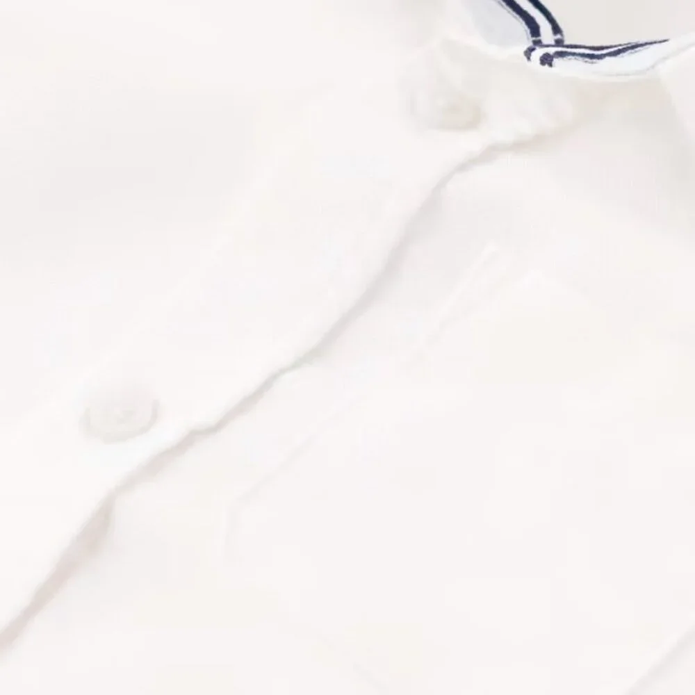 Gymboree Boys White Long Sleeve Uniform School Suit Classic Button Up NWT